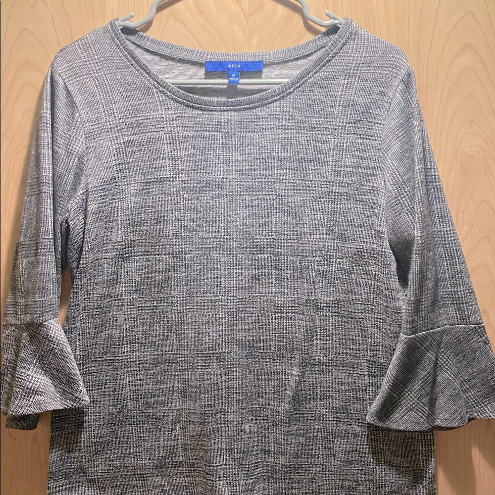 Apt 9 Heathered Grey 3/4 Sleeve Work Blouse